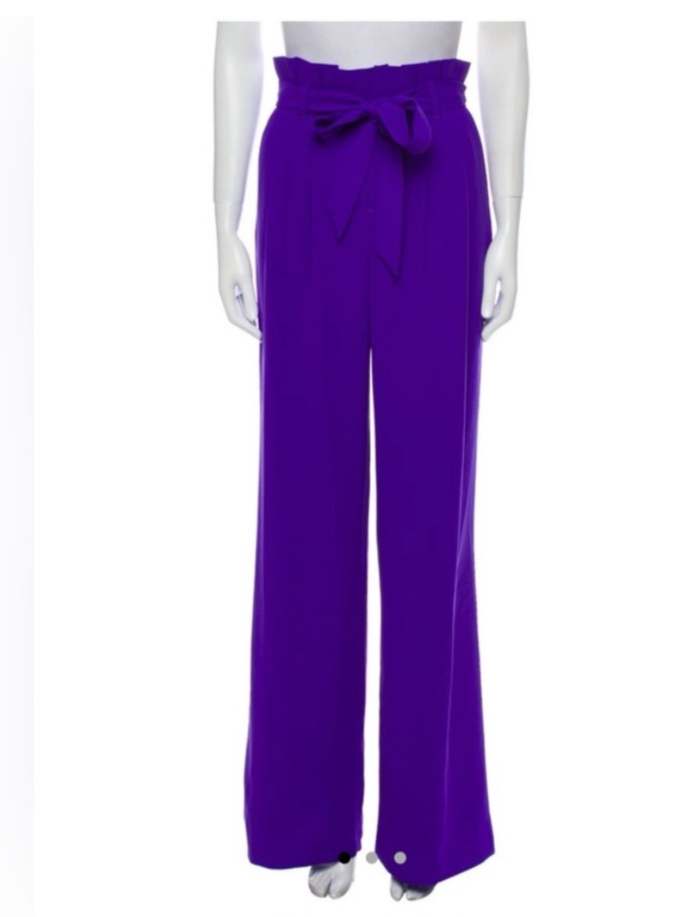 Alice + Olivia Farrel Pleated Purple Wide Leg Pants Waist Tie Size 4
